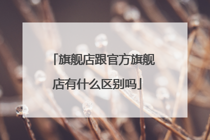 旗舰店跟官方旗舰店有什么区别吗
