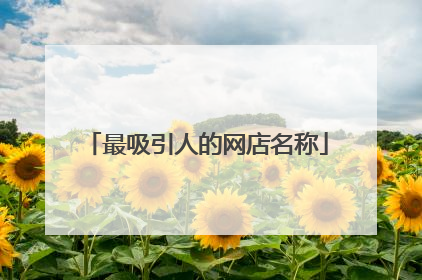 最吸引人的网店名称