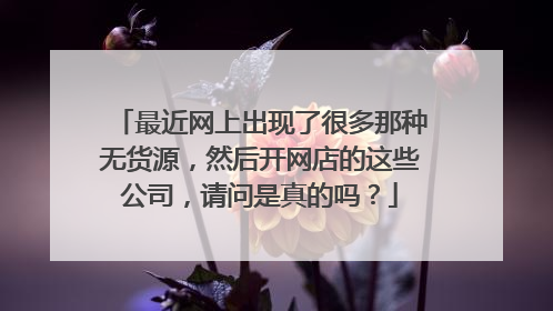 最近网上出现了很多那种无货源,然后开网店的这些公司,请问是真的吗?