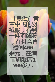 最近在看雪中飞的羽绒服,看到一件羽绒服,在抖音直播间400来元,在淘宝旗舰店1900多元,为什么?