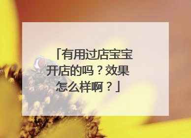 有用过店宝宝开店的吗?效果怎么样啊?