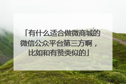 有什么适合做微商城的微信公众平台第三方啊,比如和有赞类似的