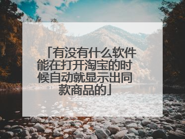 有没有什么软件能在打开淘宝的时候自动就显示出同款商品的