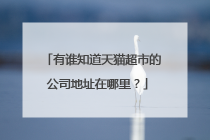 有谁知道天猫超市的公司地址在哪里？