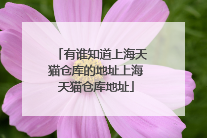 有谁知道上海天猫仓库的地址上海天猫仓库地址