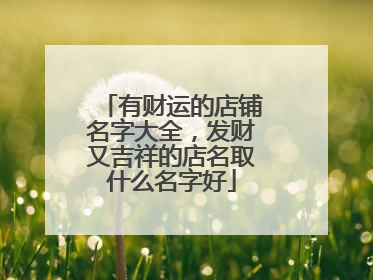 有财运的店铺名字大全，发财又吉祥的店名取什么名字好