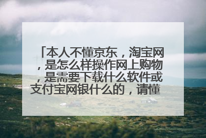 本人不懂京东，淘宝网，是怎么样操作网上购物，是需要下载什么软件或支付宝网银什么的，请懂的一步步教我