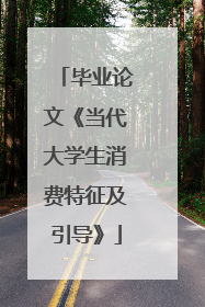 毕业论文《当代大学生消费特征及引导》