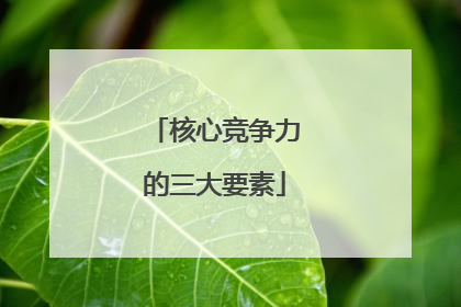 核心竞争力的三大要素