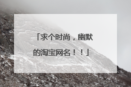 求个时尚,幽默的淘宝网名!!