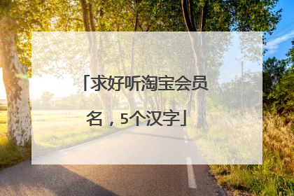 求好听淘宝会员名,5个汉字