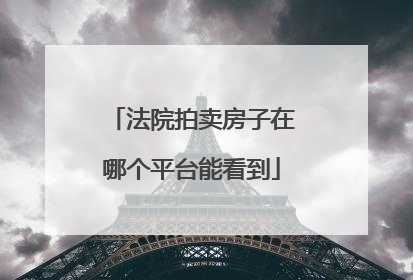 法院拍卖房子在哪个平台能看到