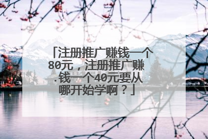 注册推广赚钱一个80元,注册推广赚.钱一个40元要从哪开始学啊?