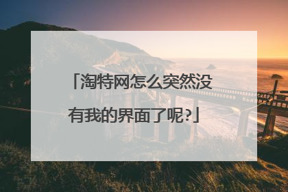 淘特网怎么突然没有我的界面了呢?
