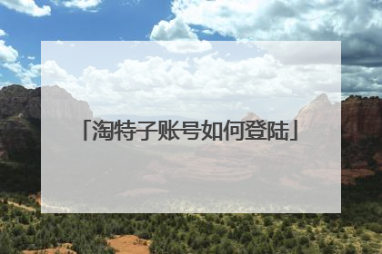 淘特子账号如何登陆