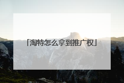 淘特怎么拿到推广权