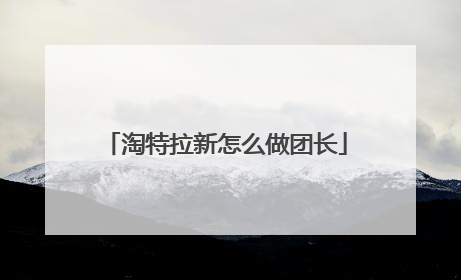 淘特拉新怎么做团长