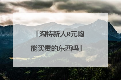 淘特新人0元购能买贵的东西吗