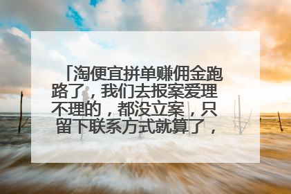 淘便宜拼单赚佣金跑路了,我们去报案爱理不理的,都没立案,只留下联系方式就算了,我该怎么办?