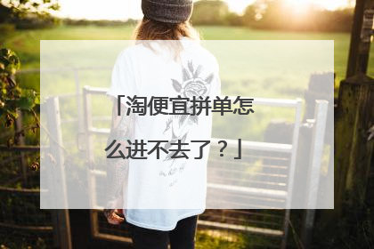 淘便宜拼单怎么进不去了?