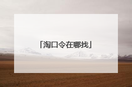 淘口令在哪找