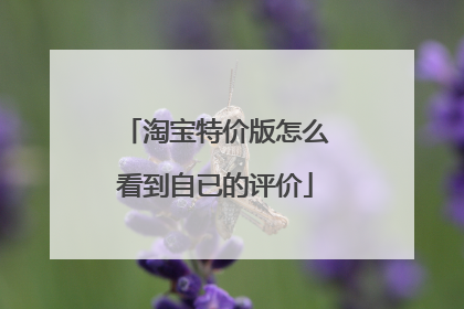 淘宝特价版怎么看到自已的评价