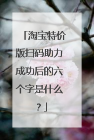 淘宝特价版扫码助力成功后的六个字是什么?