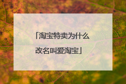 淘宝特卖为什么改名叫爱淘宝