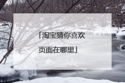 淘宝猜你喜欢页面在哪里