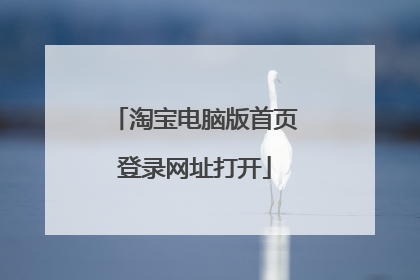 淘宝电脑版首页登录网址打开