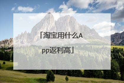 淘宝用什么App返利高
