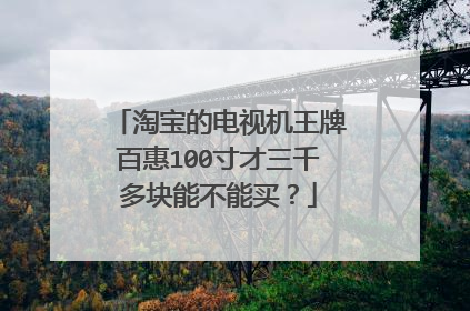 淘宝的电视机王牌百惠100寸才三千多块能不能买?