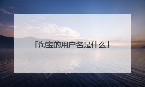 淘宝的用户名是什么