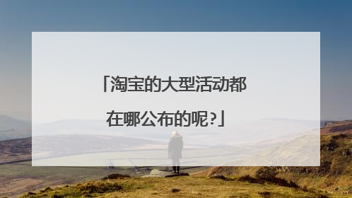 淘宝的大型活动都在哪公布的呢?
