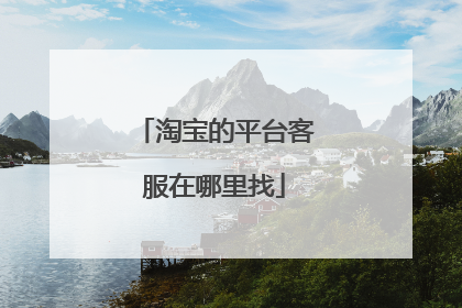 淘宝的平台客服在哪里找