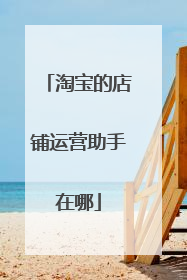 淘宝的店铺运营助手在哪