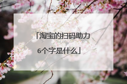 淘宝的扫码助力6个字是什么