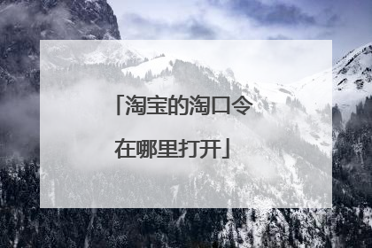 淘宝的淘口令在哪里打开