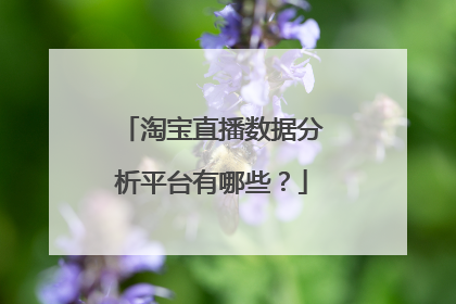 淘宝直播数据分析平台有哪些?