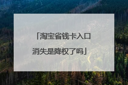 淘宝省钱卡入口消失是降权了吗