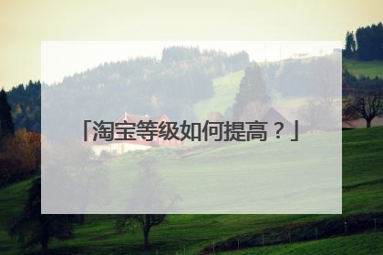 淘宝等级如何提高?