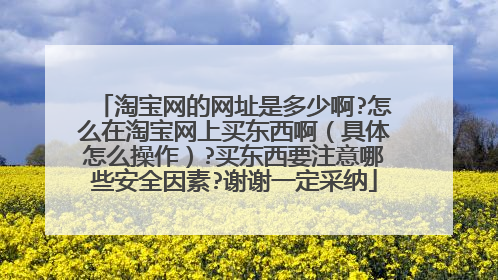 淘宝网的网址是多少啊?怎么在淘宝网上买东西啊(具体怎么操作)?买东西要注意哪些安全因素?谢谢一定采纳