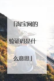 淘宝网的验证码是什么意思