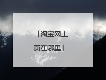淘宝网主页在哪里