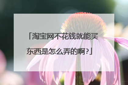 淘宝网不花钱就能买东西是怎么弄的啊?