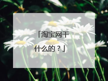 淘宝网干什么的？