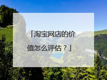 淘宝网店的价值怎么评估？