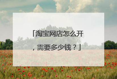 淘宝网店怎么开,需要多少钱?