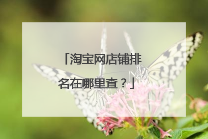淘宝网店铺排名在哪里查?