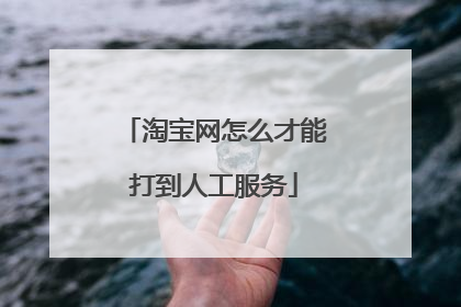淘宝网怎么才能打到人工服务